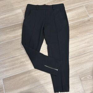 LOFT black pleated pants size 0P NWT ankle zippers cropped